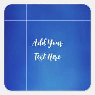 Adesivo Quadrado Manuscrito profissional adicionar texto azul moder