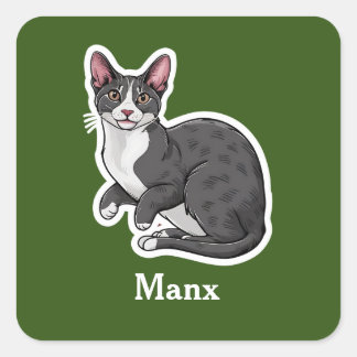 Adesivo Quadrado Manx