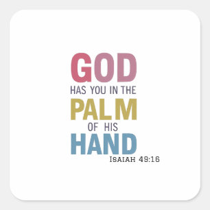 Adesivo Quadrado Mão da Providência de Deus te guiando sempre