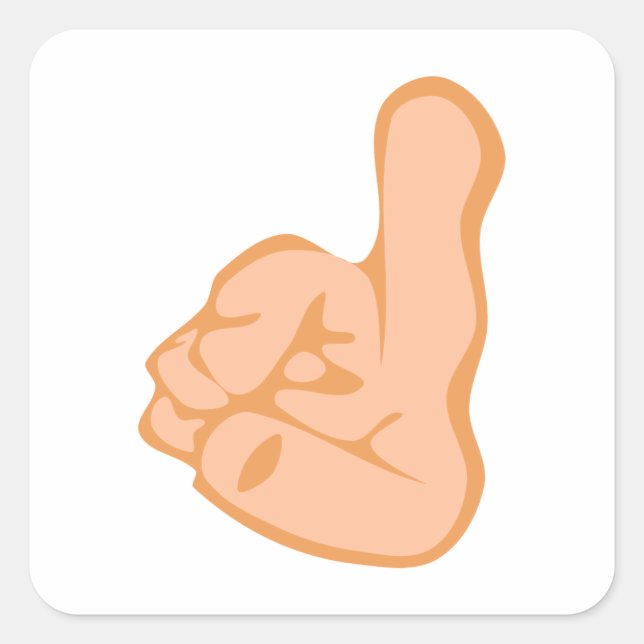 Adesivo Quadrado Mão dedo indicador index finger (Frente)