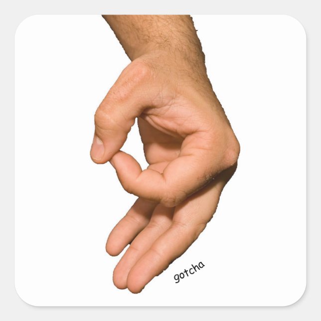 Adesivo Quadrado Mão do Jogo do Círculo Te Peguei (Frente)