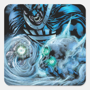 Adesivo Quadrado Mão preta com painel do crânio