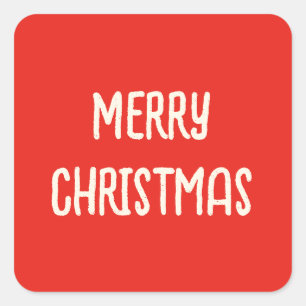 Adesivo Quadrado Mão Vermelha Desenhada Rabo Quente Feliz Natal