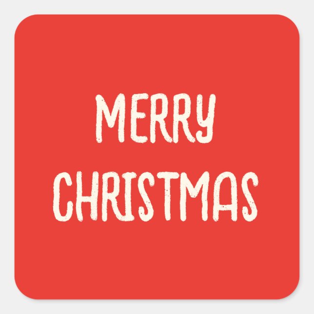 Adesivo Quadrado Mão Vermelha Desenhada Rabo Quente Feliz Natal (Frente)