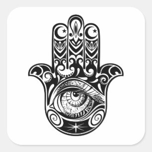 Adesivo Quadrado Mão Zendoodle de Hamsa