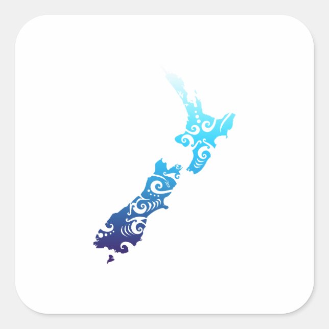 Adesivo Quadrado Maori Nova Zelândia Mapa Tribal Tattoo Idea (Frente)