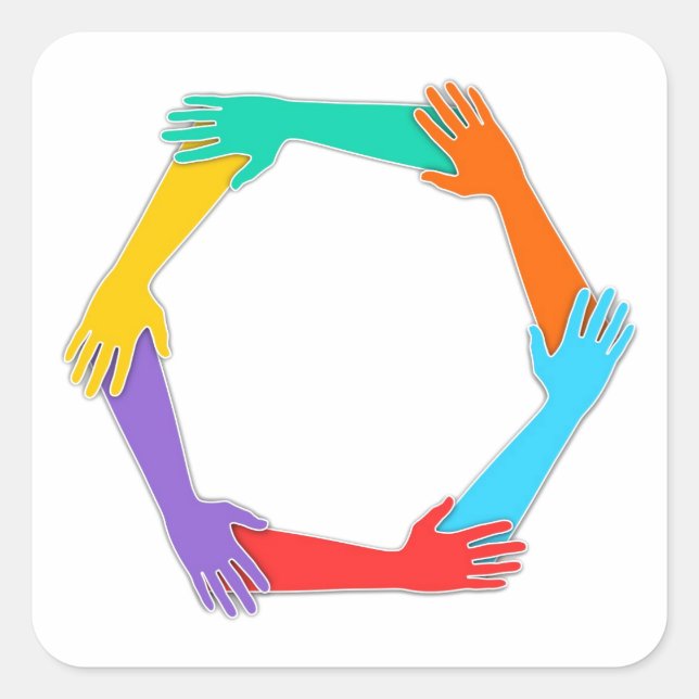 Adesivo Quadrado Mãos Apostas (Frente)