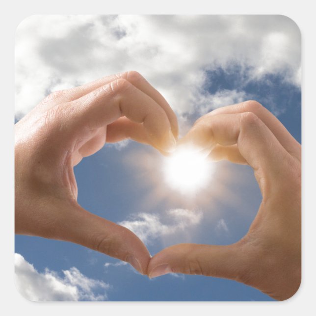 Adesivo Quadrado Mãos de amor (Frente)