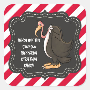 Adesivo Quadrado Mãos fora do velho Buzzard, o doce de Natal