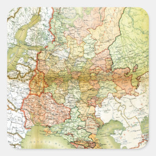 Adesivo Quadrado Mapa 1928 de União Soviética velha URSS Rússia