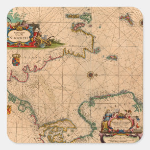 Adesivo Quadrado Mapa antigo antigo inspirado (1)