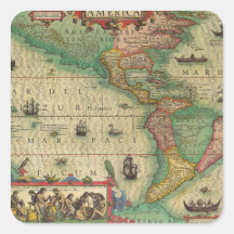 Mapa Antigo do Mundo das Américas por Hondius