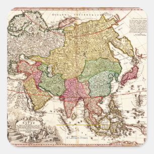 Adesivo Quadrado Mapa AsiáticoPanorâmicoÁsia 6