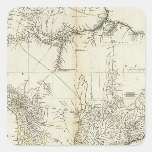 Adesivo Quadrado Mapa Composto Americano Gravado (Frente)