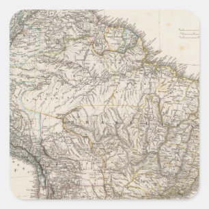 Adesivo Quadrado Mapa composto de Ámérica do Sul