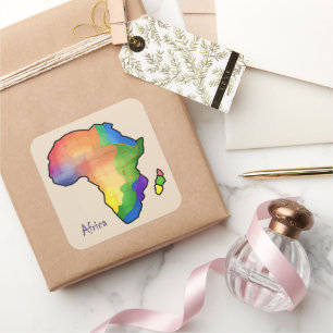 Adesivo Quadrado Mapa da África