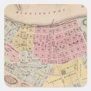 Adesivo Quadrado Mapa da asa vermelha, condado de Goodhue,