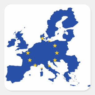 Adesivo Quadrado Mapa da bandeira da União Europeia