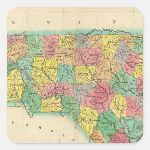 Adesivo Quadrado Mapa Da Carolina Do Norte