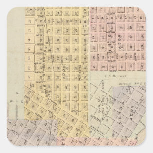 Adesivo Quadrado Mapa da cidade de St Peter, Minnesota