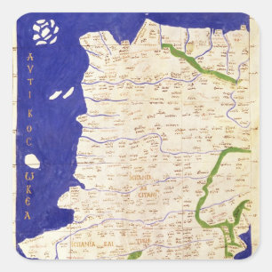 Adesivo Quadrado Mapa da espanha e do Portugal, 'de Geographia