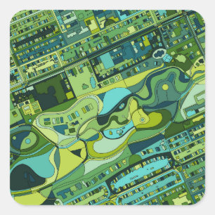 Adesivo Quadrado Mapa da Estrutura da Cidade de Amsterdã