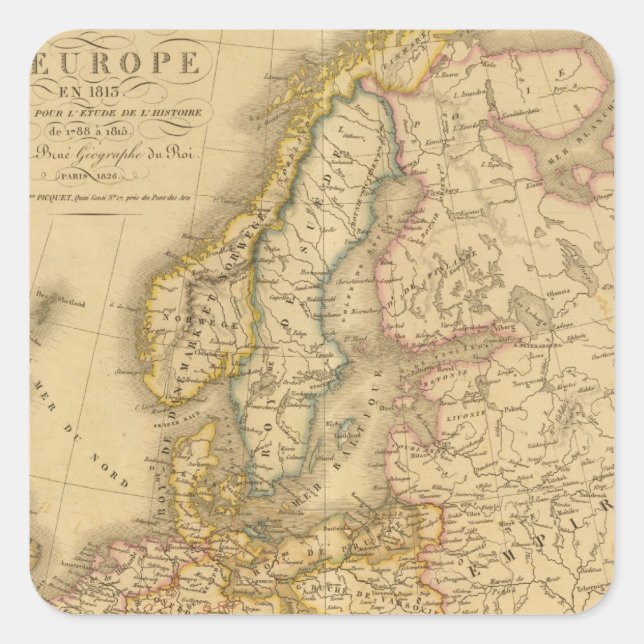 Adesivo Quadrado Mapa da Europa 2 (Frente)