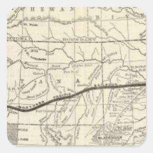 Adesivo Quadrado Mapa da ferrovia do Pacífico Norte