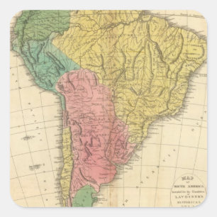 Adesivo Quadrado Mapa da História da América do Sul
