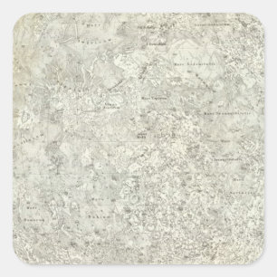 Adesivo Quadrado Mapa da Lua