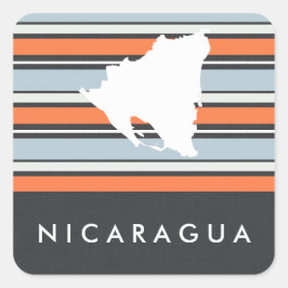 Adesivo Quadrado Mapa da Nicarágua: Tiras Modernas