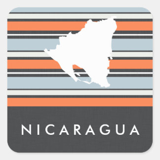 Adesivo Quadrado Mapa da Nicarágua: Tiras Modernas