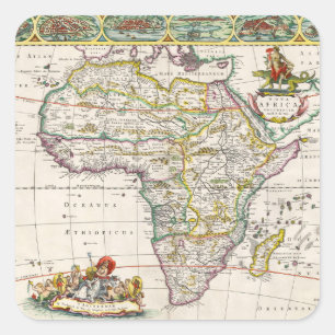 Adesivo Quadrado Mapa da nova África de África