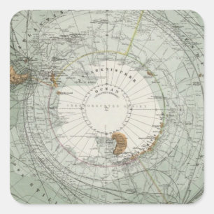 Adesivo Quadrado Mapa da Região Polar do Sul