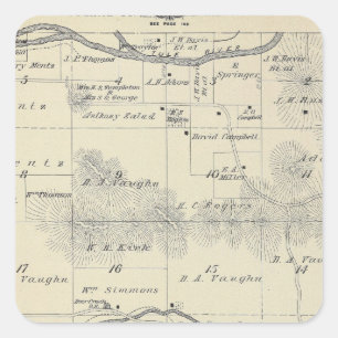 Adesivo Quadrado Mapa da seção de T22S R28E Tulare County