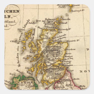 Adesivo Quadrado Mapa das ilhas britânicas