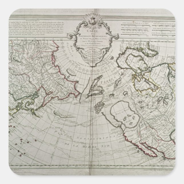 Adesivo Quadrado Mapa das Novas Descobertas (Frente)