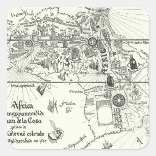 Adesivo Quadrado Mapa de África 1500