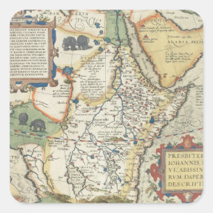 Adesivo Quadrado Mapa de África e da península árabe