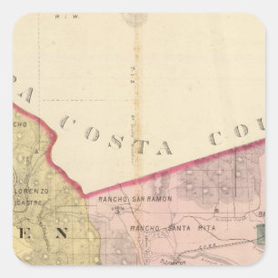 Adesivo Quadrado Mapa de Alameda County