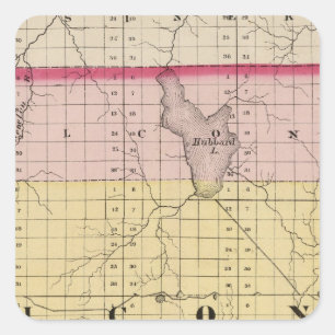 Adesivo Quadrado Mapa de Alcona County, Michigan