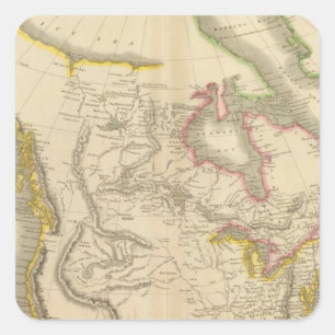 Adesivo Quadrado Mapa de America do Norte