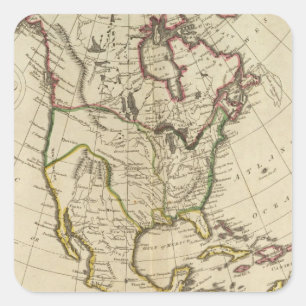 Adesivo Quadrado Mapa de America do Norte 2