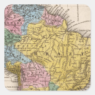 Adesivo Quadrado Mapa de Ámérica do Sul 5