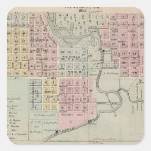 Adesivo Quadrado Mapa de Austin, condado da segadeira, Minnesota