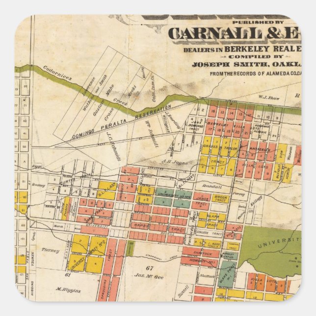 Adesivo Quadrado Mapa de Berkeley (Frente)