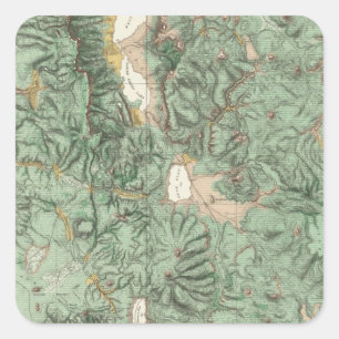 Adesivo Quadrado Mapa de Classificação de Terra de Nevada