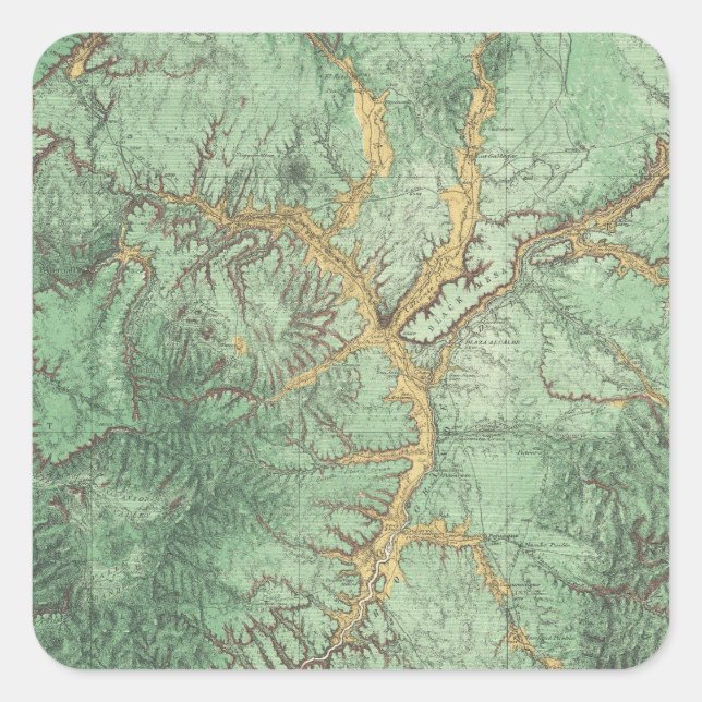 Adesivo Quadrado Mapa de Classificação de Terra do Novo México 2 (Frente)