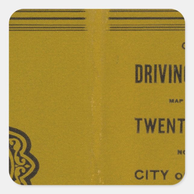 Adesivo Quadrado Mapa de condução e de rodas de Colton dos EUA 3 (Frente)