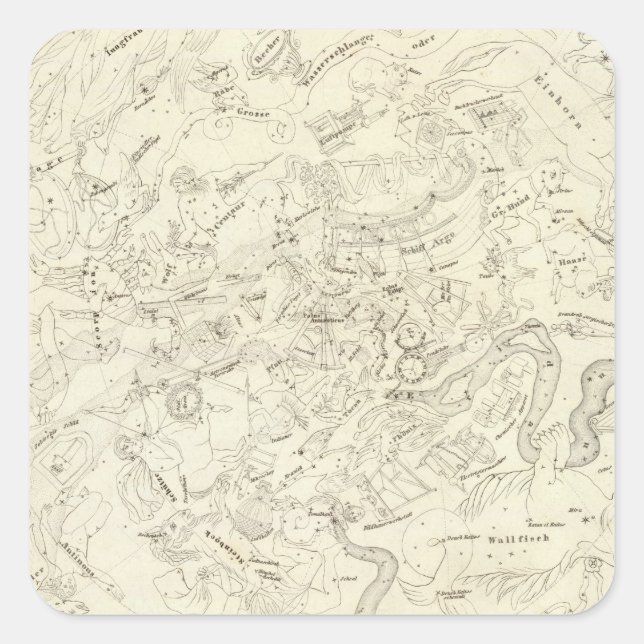 Adesivo Quadrado Mapa de constelações 2 (Frente)